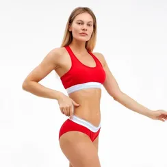 Комплект женский (топ/трусы), цвет красный МИКС, размер 44-46