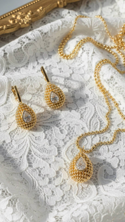 Серьги "Милора" капля с цирконами, оттенок золото