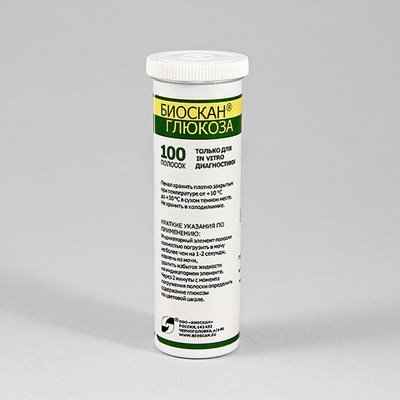 Биоскан Глюкоза в моче, 100 полосок, 1уп.