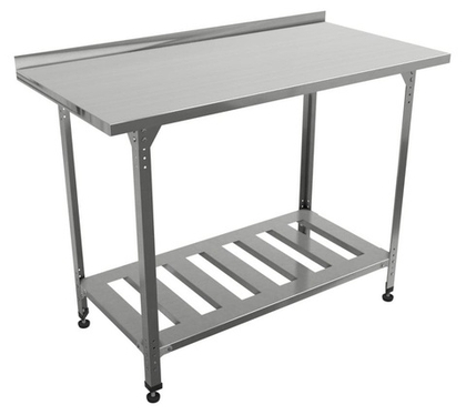 Стол производственный "Профи" СППР , полка решетка, 1200х700х860 мм, с бортом