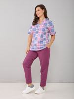 Блузка БЛ-122/сероголубой-розклетка