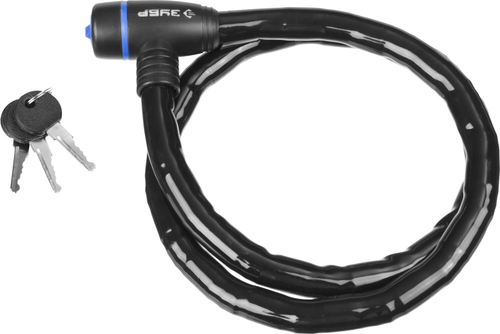 Замок ЗУБР ″Профессионал″, тросовый, усиленный, 3 ключа в комплекте, длина троса 1000мм, d 18мм