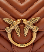 Кожаная сумка-мессенджер LOVE ONE MINI DC Pinko - коричневый(100074 A0GK)