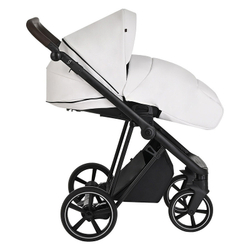 Детская коляска Roan Sol Кожа 2 в 1 RSL/2024 White/Black/руч.Тем.коричневый