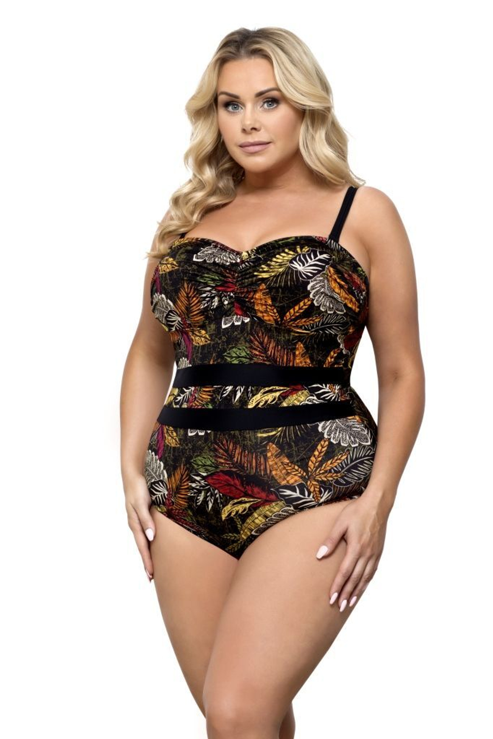 Эффектный совместный купальник с имитацией пояса (Размер: 90C/44) (Цвет: разноцветный)