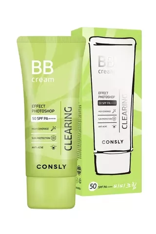 BB крем для лица матирующий CONSLY BB Cream Effect Photoshop Clearing SPF50 PA++++ 50 мл