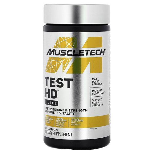 MuscleTech, Test HD, Elite, 120 капсул