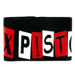 Напульсник Sex Pistols красно-белые буквы (029)