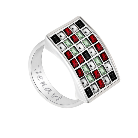 "Avatar" кольцо в родиевом покрытии из коллекции "Digital" от Jenavi