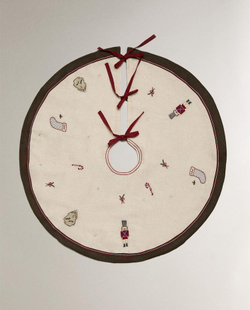 ZARA HOME УКРАШЕНИЕ ДЛЯ ОСНОВАНИЯ ЕЛКИ С ВЫШИВКОЙ, РАЗНОЦВЕТНЫЙ