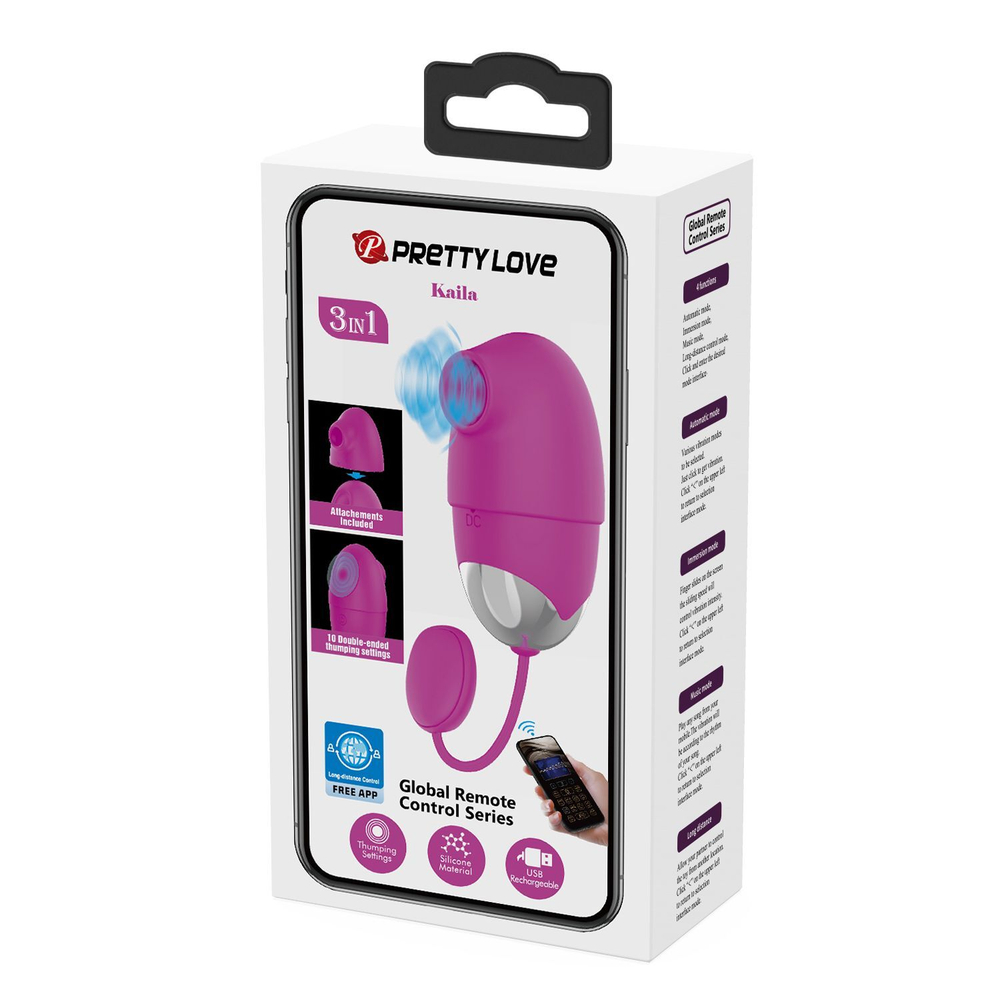 Лиловое интерактивное виброяйцо Kaila (Цвет: лиловый)