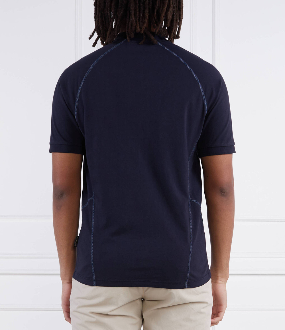 Поло E-SANTIAGO SS BRIGHTWHITE 002 Napapijri - темно-синий(NP0A4H13)