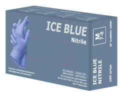 Перчатки нитриловые ZP Ice Blue Nitrile (фиолетово-голубые) (уп.50пар) M 3,6гр текстура пальцы
