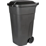 Бак для мусора 110л с крышкой на колесах серый