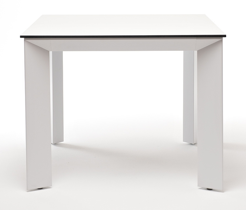 "Венето" обеденный стол из HPL 90х90см, цвет молочный, каркас белый