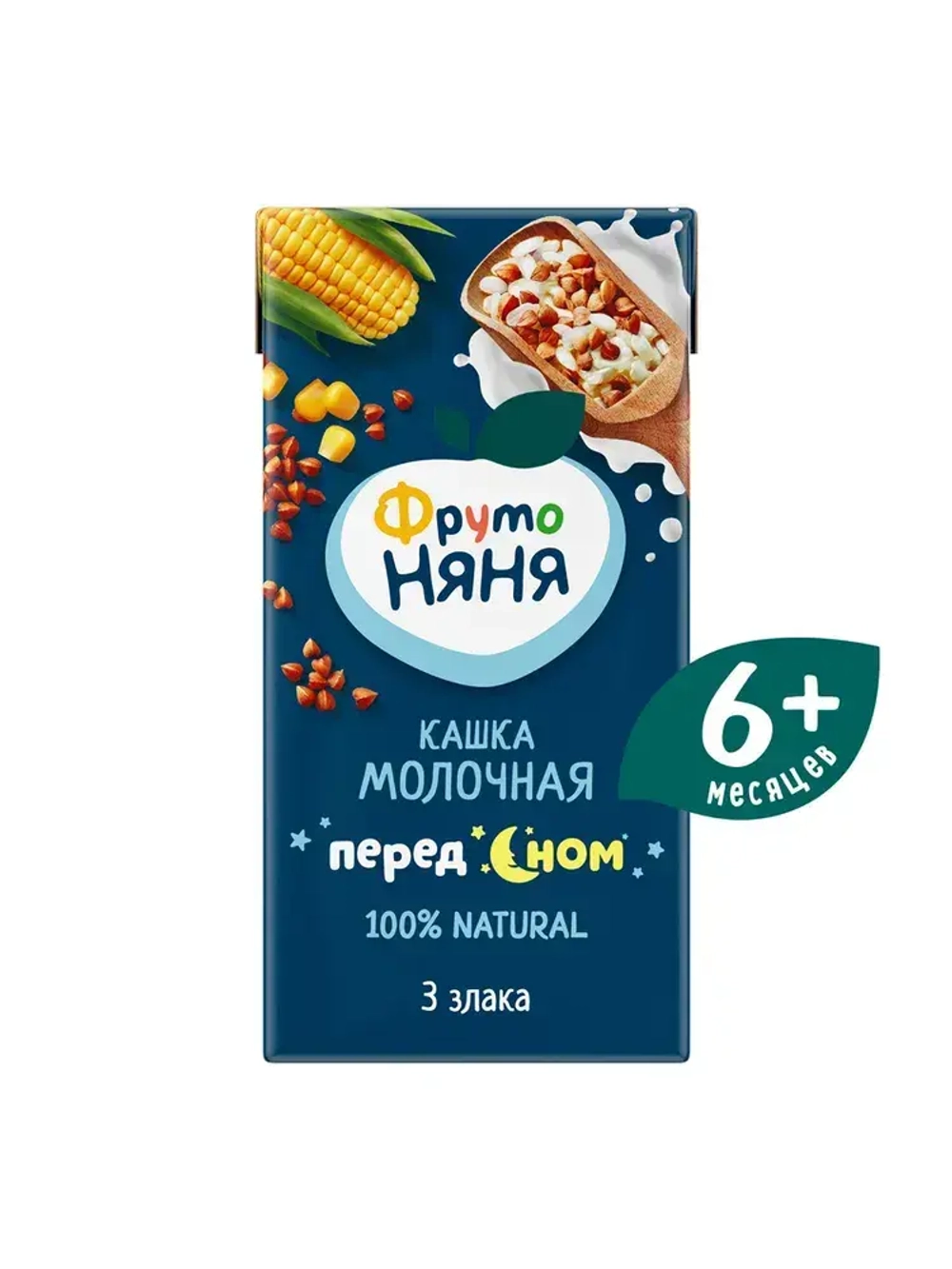 Каша мультизлаковая детская ФрутоНяня с 6 месяцев, 3 злака, молочная, жидкая, 200 мл