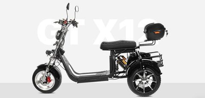 Электроскутер IKINGI X12 Pro TRIKE, трицикл, 3000 Вт, чёрный, 60В, 20Ач