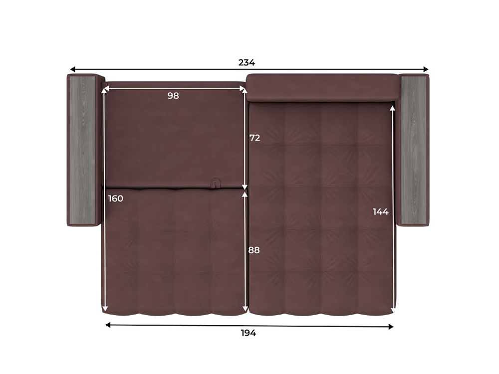 Диван угловой с декором Лига-049 НПБ, JOLY 09 ЗАМША бордовый