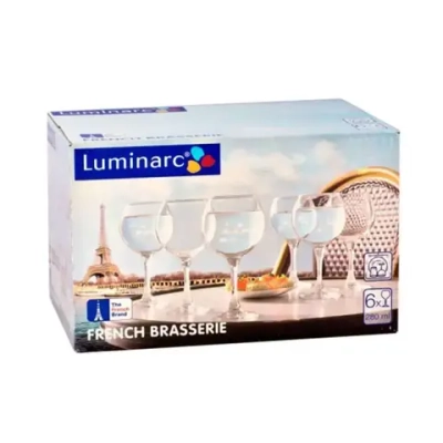 Набор фужеров для вина 6шт 280мл «Французский ресторанчик» H8170