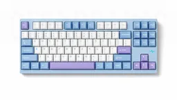 Wobkey Crush 80 Reboot Pro Blue, механическая клавиатура на белом фоне