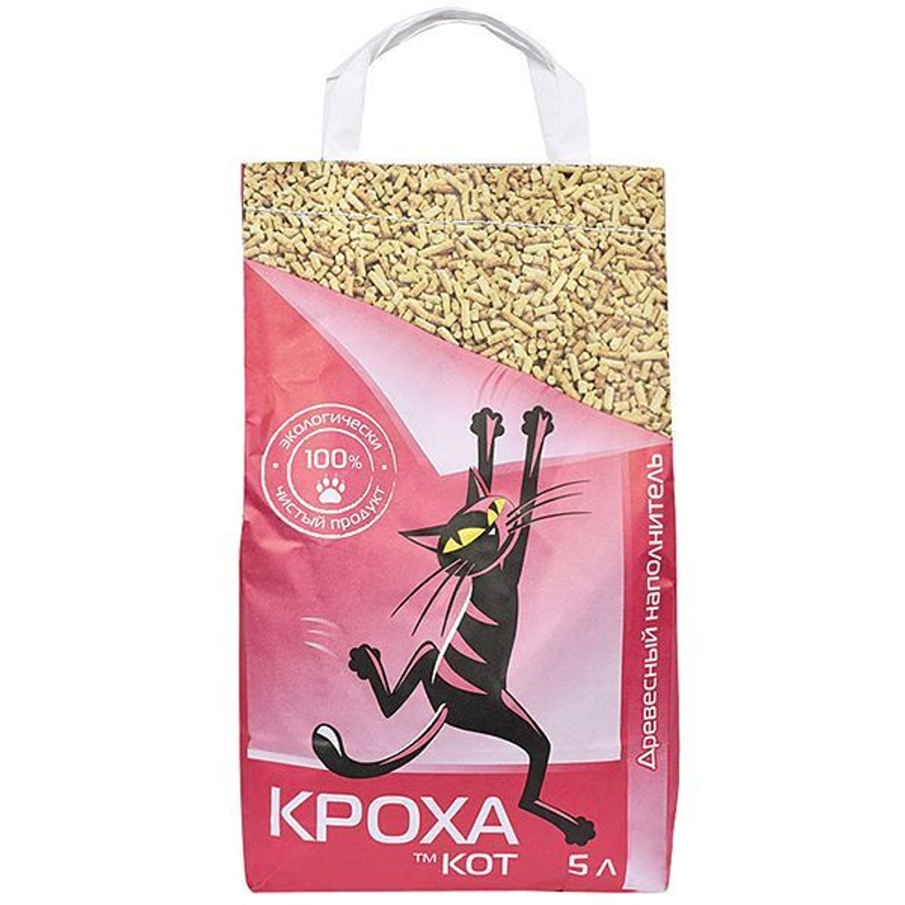 Наполнитель для кошачьего туалета древесный, 5л "Кроха Кот"