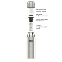 Термос Biostal Охота (1 литр), 2 чашки, с ситечком, стальной