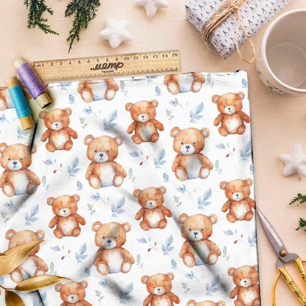 Ткань премиум дюспо толпа игрушечных медведей