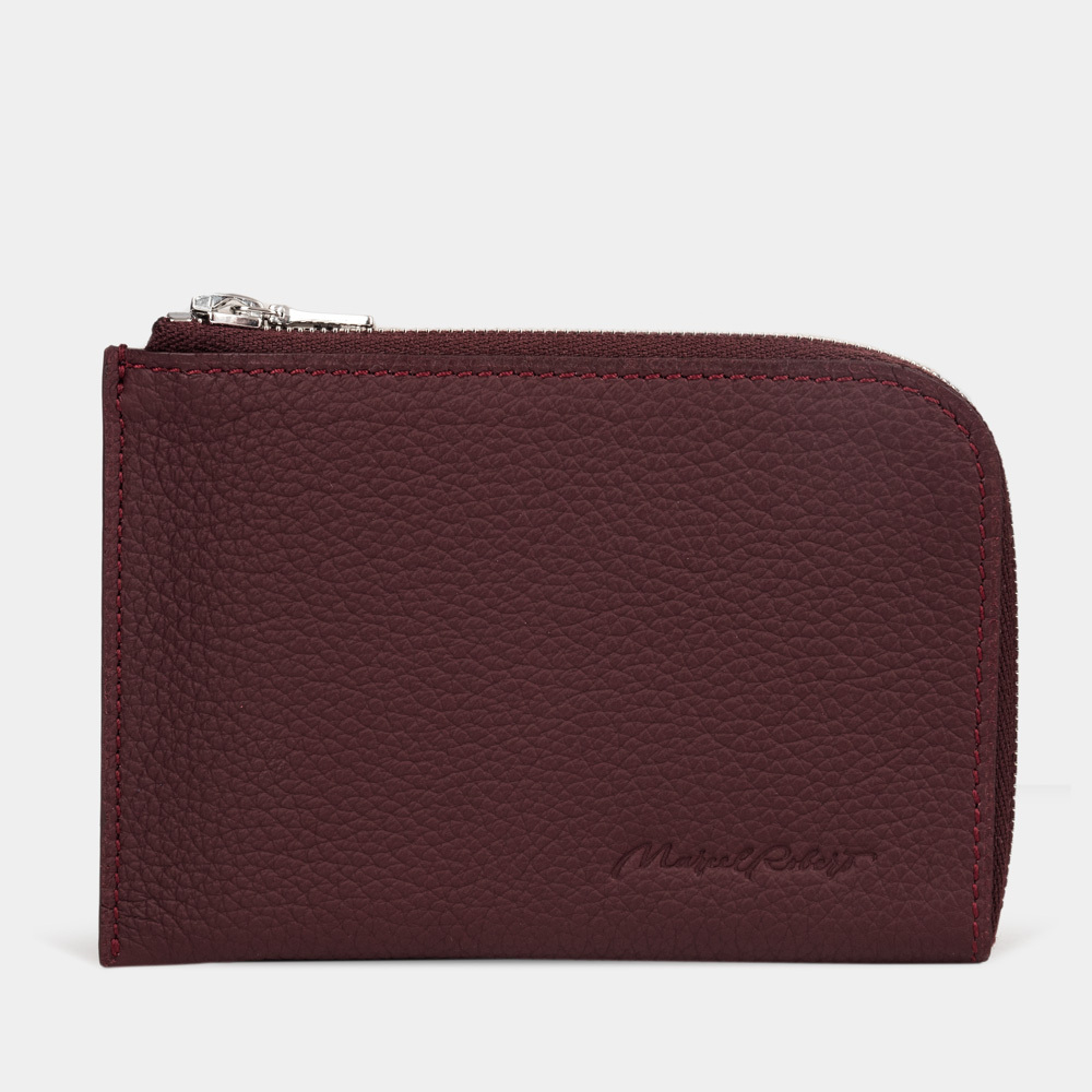 Мини-кошелек Aven из кожи теленка бордового цвета