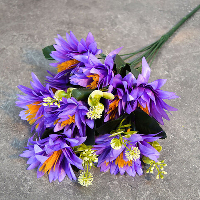 Цветы искусственные "Цветочная мелодия" Астры 50см 9 цветков, сиреневые