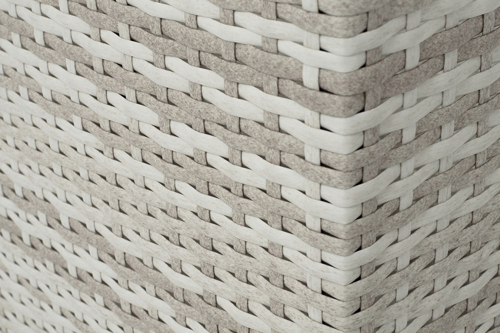 "Лунго" кашпо для цветов большое плетеное из искусственного ротанга, цвет бежевый