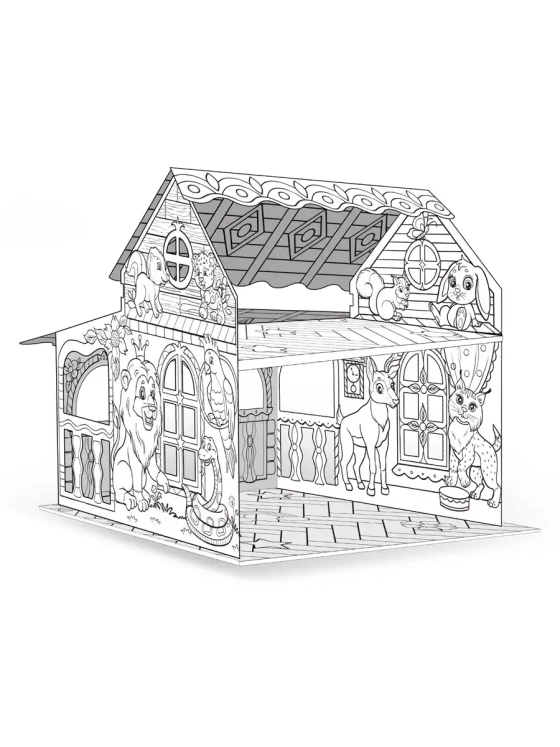 Набор для творчества Дом-раскраска Животный мир