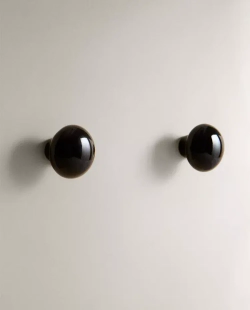 ZARA HOME БЛЕСТЯЩАЯ МЕБЕЛЬНАЯ РУЧКА ИЗ КЕРАМИКИ (НАБОР ИЗ 2 ШТ.), ЧЕРНЫЙ