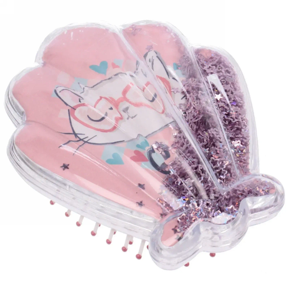 Расческа массажная детская «Seashell - Котик Луи», 9*11 см (коробка PVC)