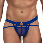 Мужские сексуальные трусики на ремешках синие (S)