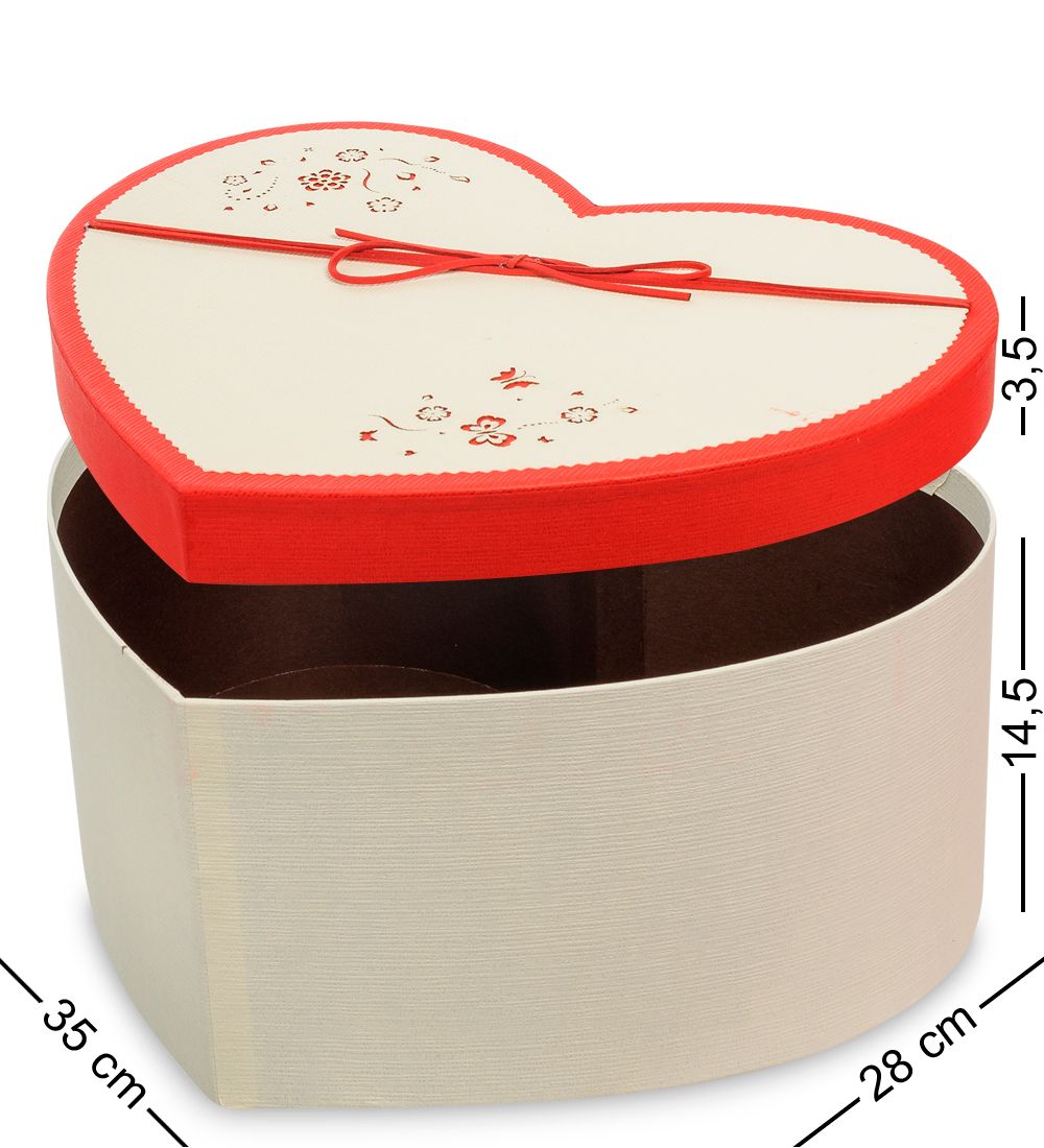 WF-93-B Набор коробок из 3шт «Сердце» цв.беж./красн.