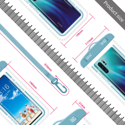 Универсальный водонепроницаемый чехол для смартфона размером до 7.2 дюйма, синий цвет