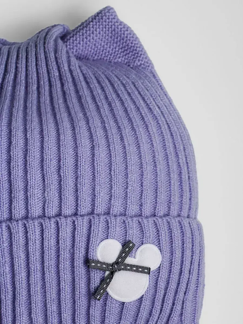 Шапка и снуд для девочки с ушками на завязках