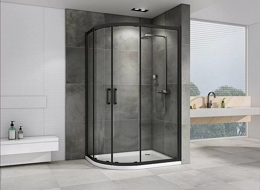 Душевой уголок ABBER Schwarzer Diamant AG01129B 120x90 стекло прозрачное/профиль черный
