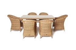 "Эспрессо" обеденная группа плетеная, цвет соломенный