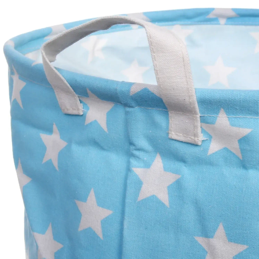 Корзина для хранения круглая Звезды 45*35 см голубой