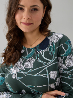 Лонгслив ЛНкл-081/зеленый-плетистаяроза