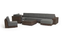 "Капри" трансформирующаяся лаунж-зона из искусственного ротанга, цвет коричневый