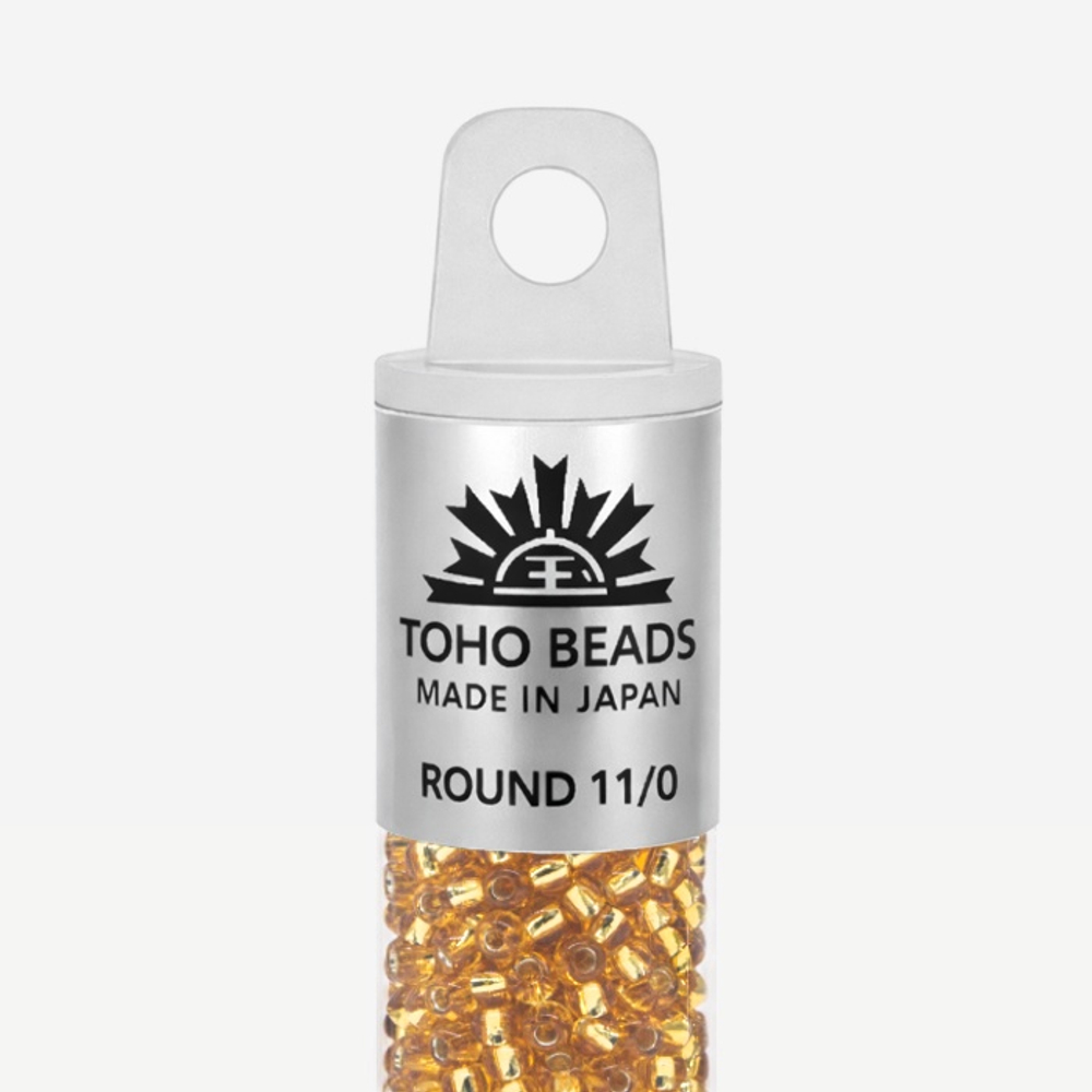 Японский бисер TOHO Round 11/0 (№22B), с внутренним серебрением, прозрачный