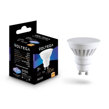Светодиодная лампа Ceramics MR16 10W 3000K GU10 100° (7265) VG1-S1GU10-3K-10W-C Voltega