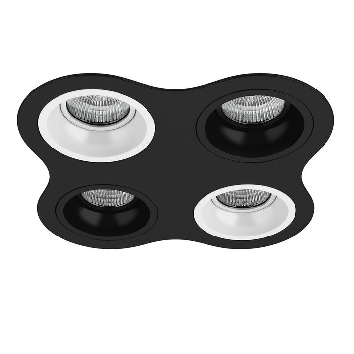 Комплект из светильников и рамки Lightstar Domino Round (214647+214606+214607+214606+214607) D64706070607