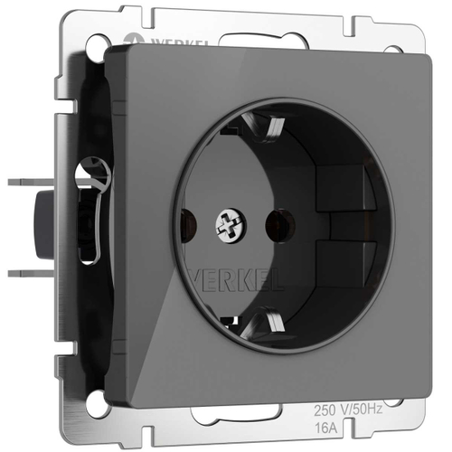 Розетка с заземлением Werkel графит акрил W1171044 4690389197505