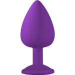 Большая силиконовая пробка с голубым кристаллом Cutie Large (9,6 см ,фиолетовый с голубым) (Цвет: фиолетовый с голубым)