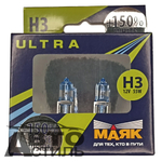 Автолампа H3 12V 55W Маяк +150% White Vision 82320WV+150 (к-т)