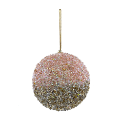 Шар 10см ChristmasDeLuxe premium collection коралловый/золотой