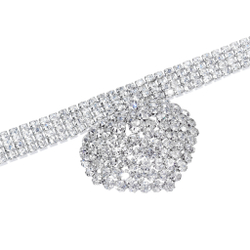 Колье-люкс, чокер россыпь цирконов, крупное сердце